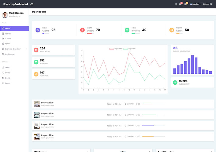 Bootstrap客戶管理系統后臺管理系統網站模板