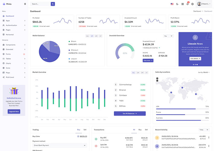 大型數據管理儀表盤后臺數據統計管理后臺網站模板