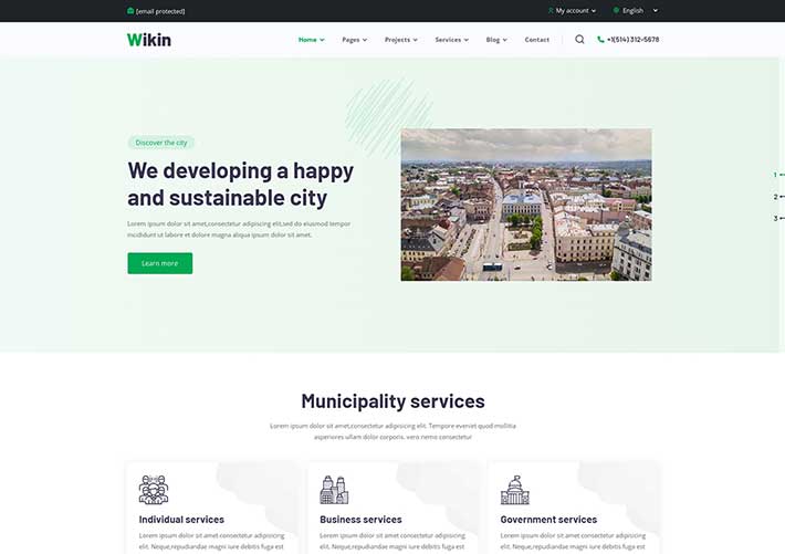 響應式城市規劃網站設計政府門戶網站網頁HTML模板