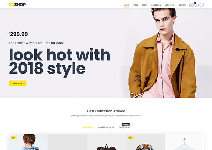 響應式服裝包包電子商務購物商城網站網頁HTML5模板