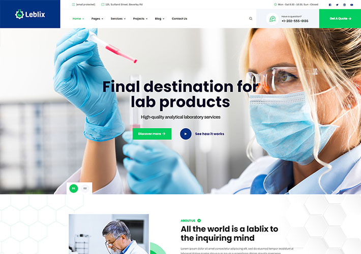 響應(yīng)式Bootstrap框架科學(xué)實(shí)驗(yàn)室研究機(jī)構(gòu)網(wǎng)站網(wǎng)頁HTML模板
