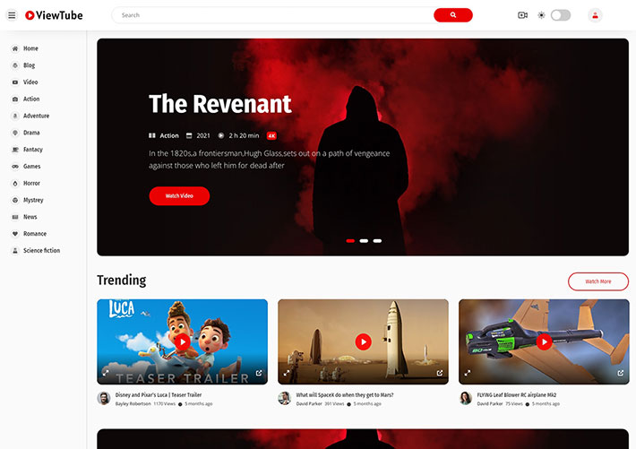 視頻分享播放網站bootstrap模板前端HTML5網頁模板