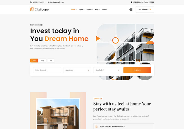 多用途bootstrap模板房地產建筑室內設計網頁HTML模板