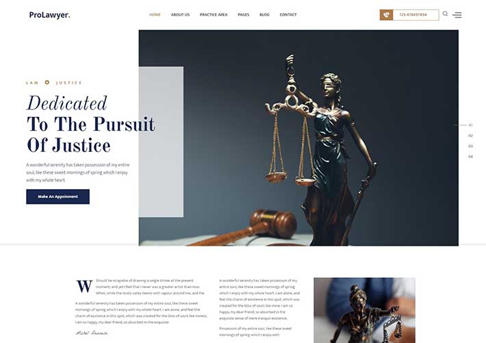 響應式HTML5商業律師事務所服務宣傳網站網頁源碼模板