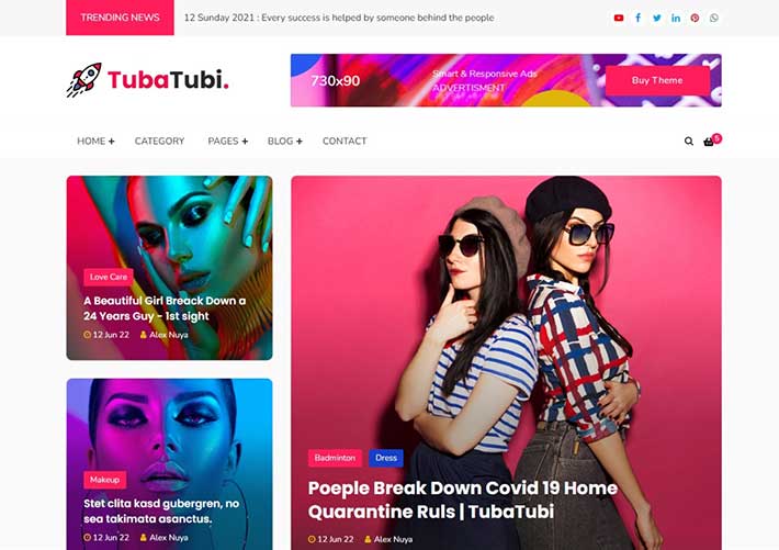 響應式娛樂新聞資訊html博客單頁面網站網頁模板