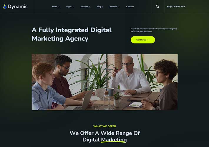 響應式HTML5數字機構設計服務企業網站源碼模板