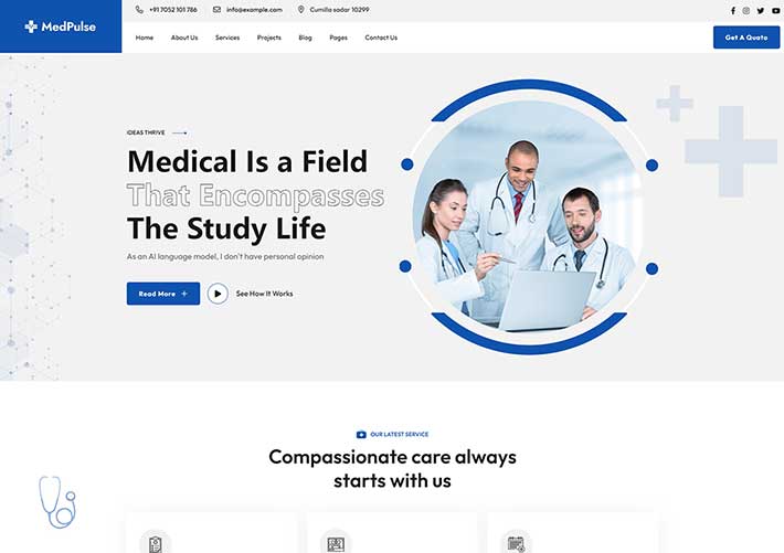 HTML5網(wǎng)頁(yè)健康醫(yī)療醫(yī)療行業(yè)網(wǎng)站Bootstrap模板源碼