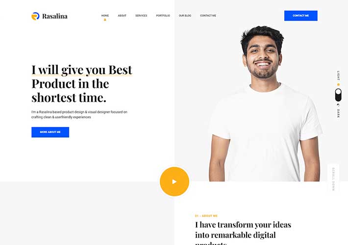 作品展示簡介介紹網頁個人主頁web簡歷HTML模板