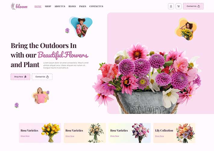 響應(yīng)式鮮花店在線商城宣傳網(wǎng)站網(wǎng)頁HTML源碼模板
