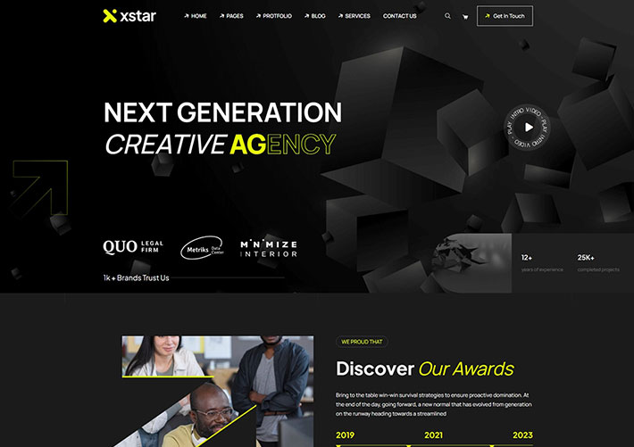 炫酷黑色工作室個人主頁簡介網(wǎng)站網(wǎng)頁HTML模板