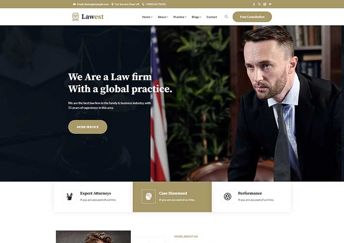 律師事務所業務宣傳機構網站CSS網頁HTML模板