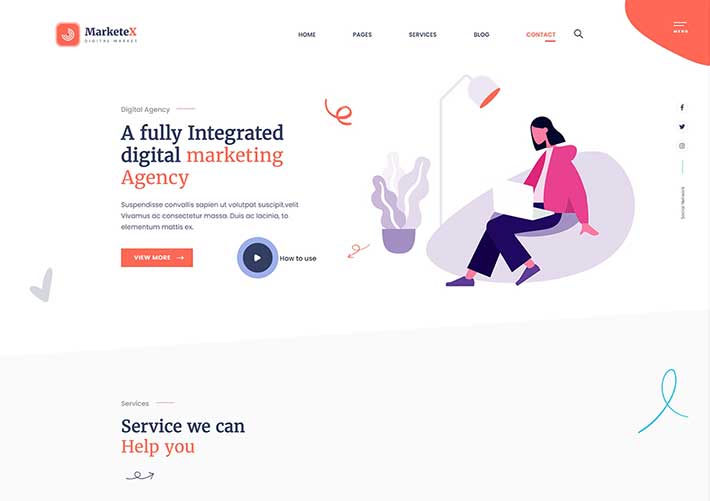 響應式網頁開發互聯網服務企業網站HTML模板自適應手機端